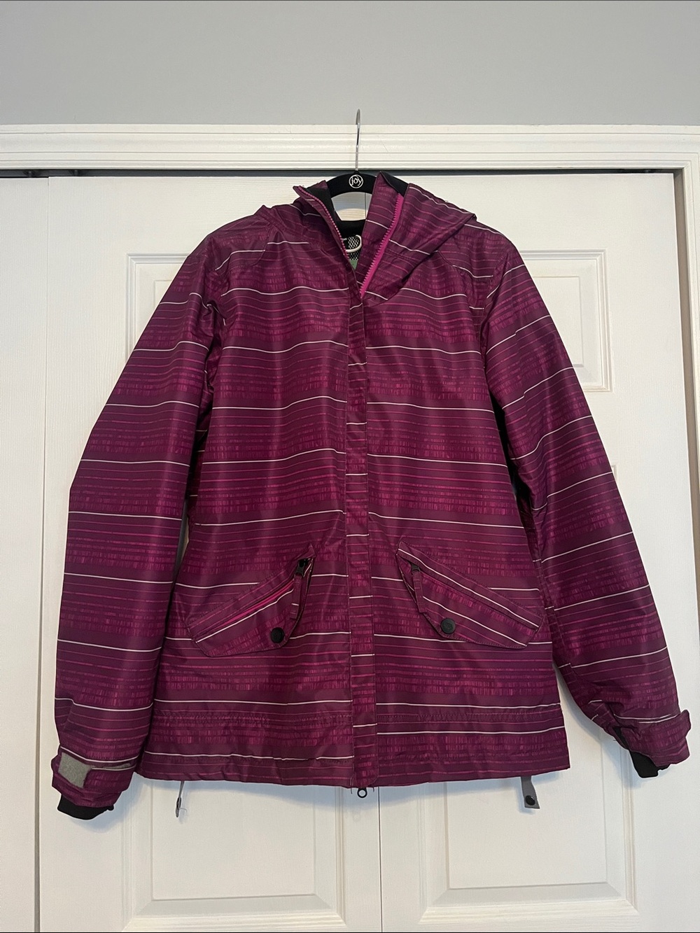 686 Purple Striped Snowboard Coat